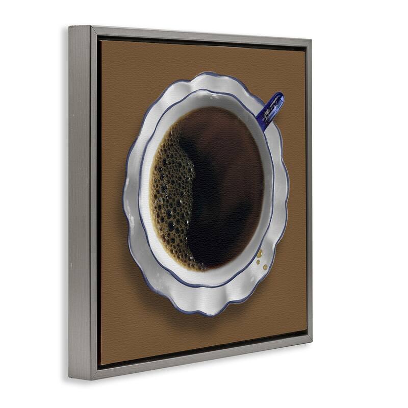 Stupell Aerial View Coffee Cup Framed Floater Canvas Wall Art Design By Matthew Piotrowicz