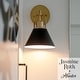 preview thumbnail 8 of 7, Hunter Carrington Isle Black and Luxe Gold Wall Sconce Light Fixture - Bathroom Bedroom Hallway Casual Transitional Designer