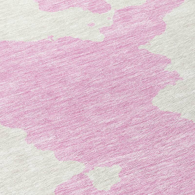 Machine Washable Indoor/ Outdoor Contemporary Abstract Chantille Rug