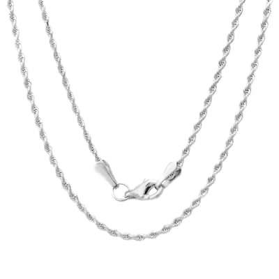 Sterling Silver 1.5 mm Rope Chain Necklace
