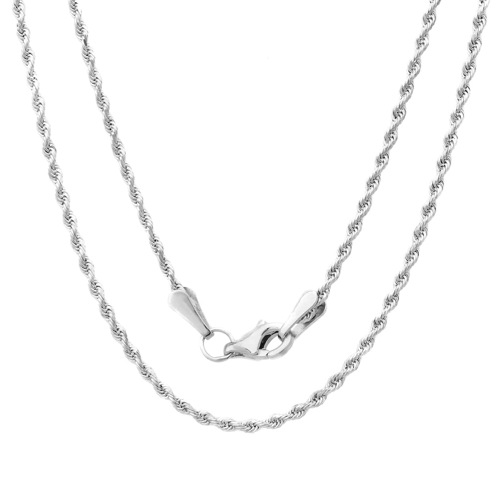Sterling Silver 1.5 mm Rope Chain Necklace