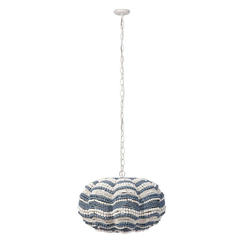 Jamie Young Clamshell Wood Beaded 4-Light Chandelier