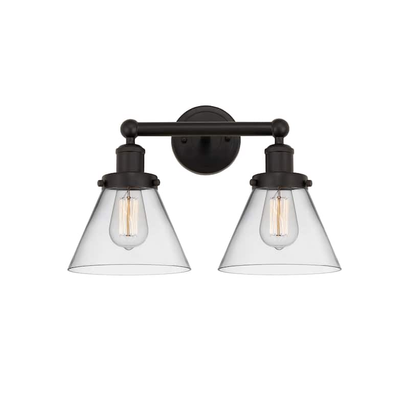 Innovations Lighting 616-2W-10-16-L Cone Vanity Cone 2 Light 16" Wide - Oil Rubbed Bronze / Clear
