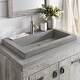 preview thumbnail 1 of 7, 36" NativeStone Concrete Vanity Top - Trough 3019 Sink Cutout (Top Only)