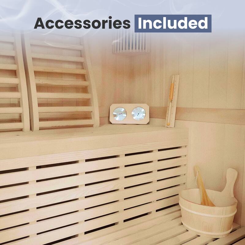 ALEKO Viola Hemlock Wood Indoor Traditional 4 Person Wet Dry Sauna with UL Heater