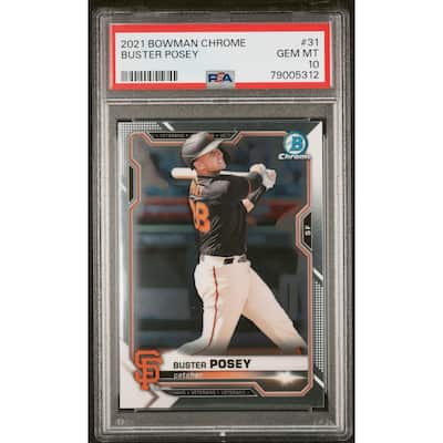 Buster Posey 2021 Bowman Chrome Baseball Card #31 Graded PSA 10 - 8'6" x 11'6"