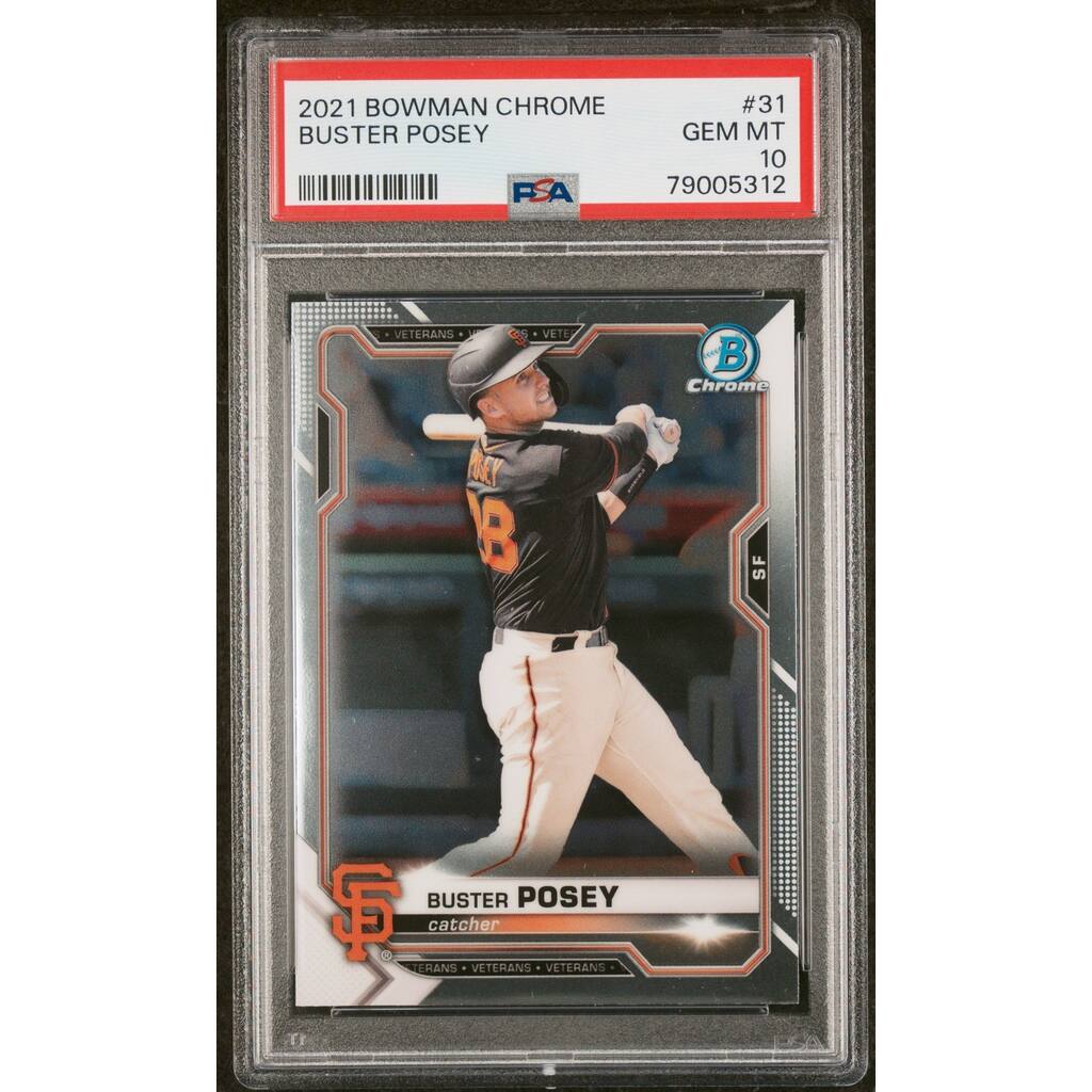 Buster Posey 2021 Bowman Chrome Baseball Card #31 Graded PSA 10 - 8'6" x 11'6"