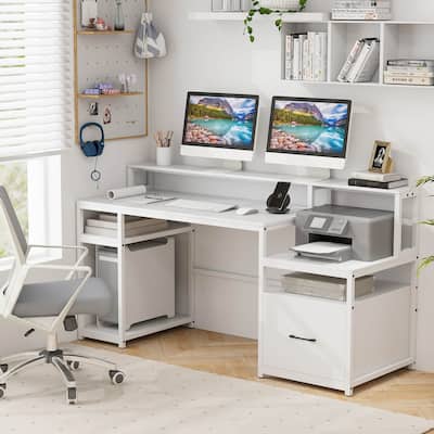 66'' Computer Workstation Gaming Table Writing Desk w/ Drawer