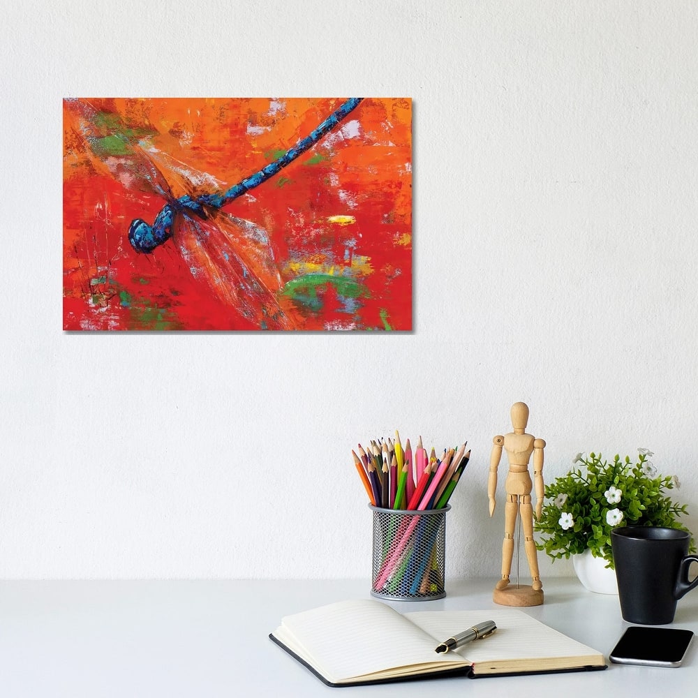iCanvas "Blue Dragonfly" by Olena Bogatska Canvas Print