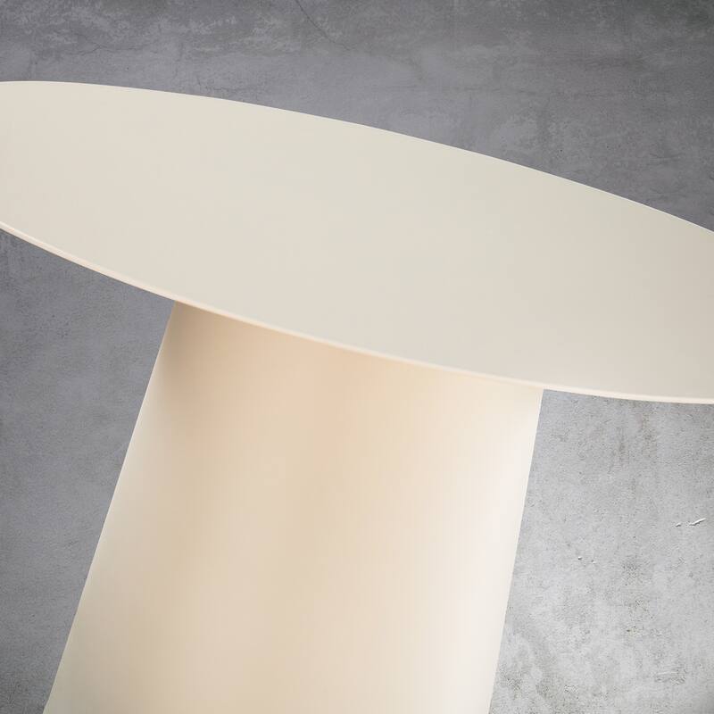 CraftHome Outdoor Modern and Elegant Single Round Coffee Table with Sturdy Iron Base