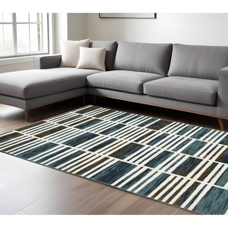 HomeRootsGeometric Modern Rectangle Area Rug - 116.54' X '78.74' X '0.39