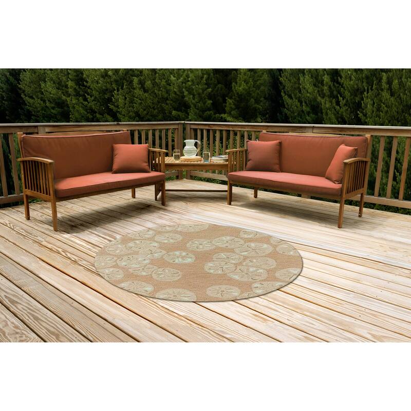 Liora Manne Capri Sea Biscuit Indoor/Outdoor Area Rug Seafoam 1'8" x 2'6"