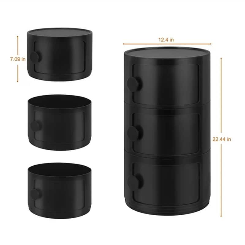 Sliding Barrel Modern Bedroom Nightstand