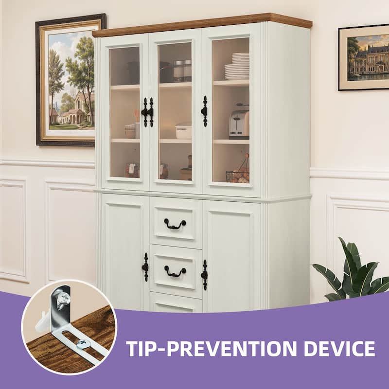 Moasis Bookcase Display Cabinet w/Glass Doors