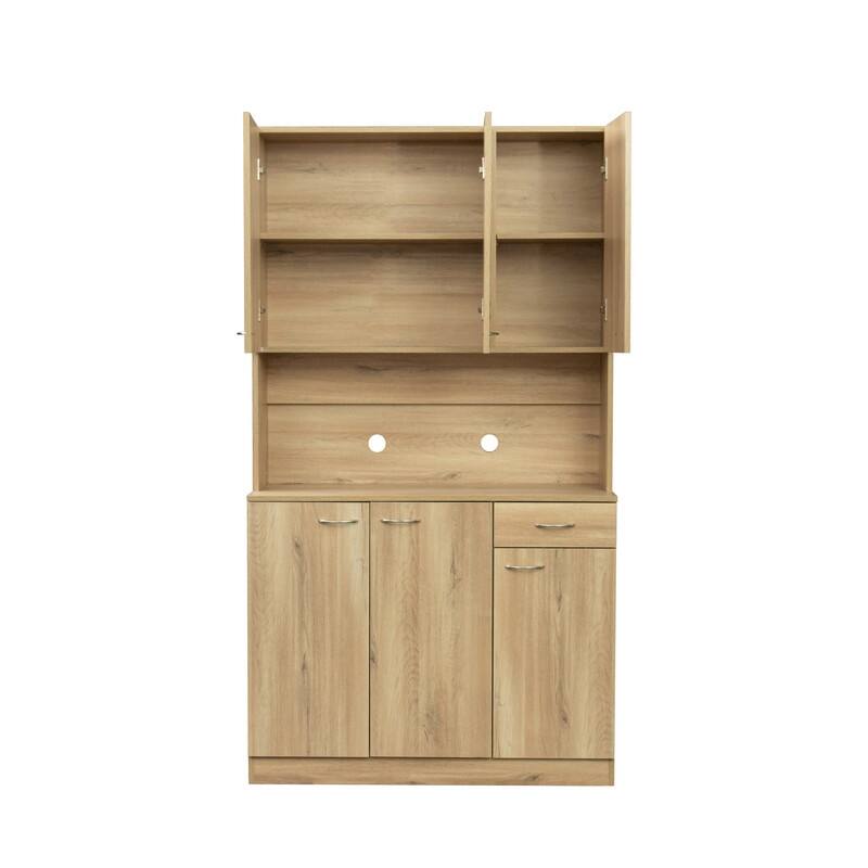 Modern Kitchen Pantry Cabinet with Doors,Wood Kitchen Storage Cabinet