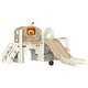 preview thumbnail 10 of 9, 9 in 1 Toddler Slide, Car Themed Baby Slide with Basketball Hoop, Climber, Storage Space, Ring Toss, Telescope, Tunnel