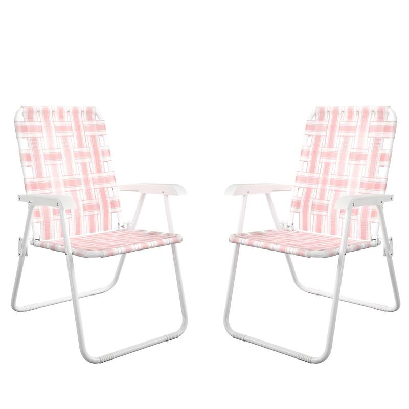 The Novogratz Poolside Gossip Collection Priscilla Folding Chair (2-Pack) - Rosewater