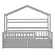 preview thumbnail 53 of 76, Wood House Bed Frame, Wooden Platform Daybed with Storage Shelf, for Teens Boys Girls Bedroom Dorm