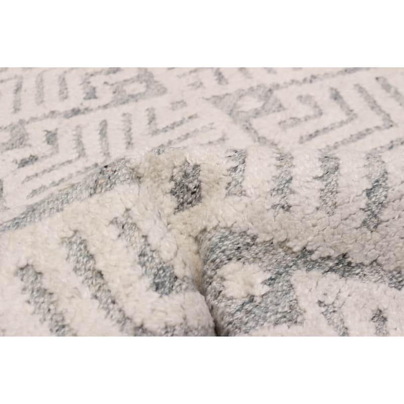 ECARPETGALLERY Hand-knotted Tangier Ivory Wool Rug - 5'3 x 7'10