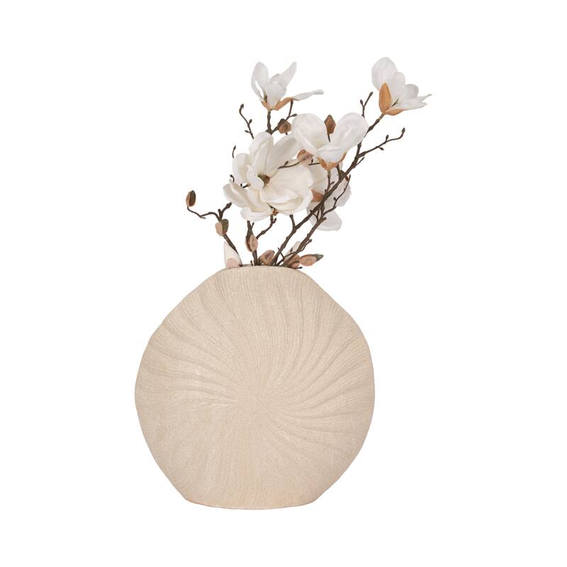 Sagebrook Home Ceramic Coastal Shell Vase