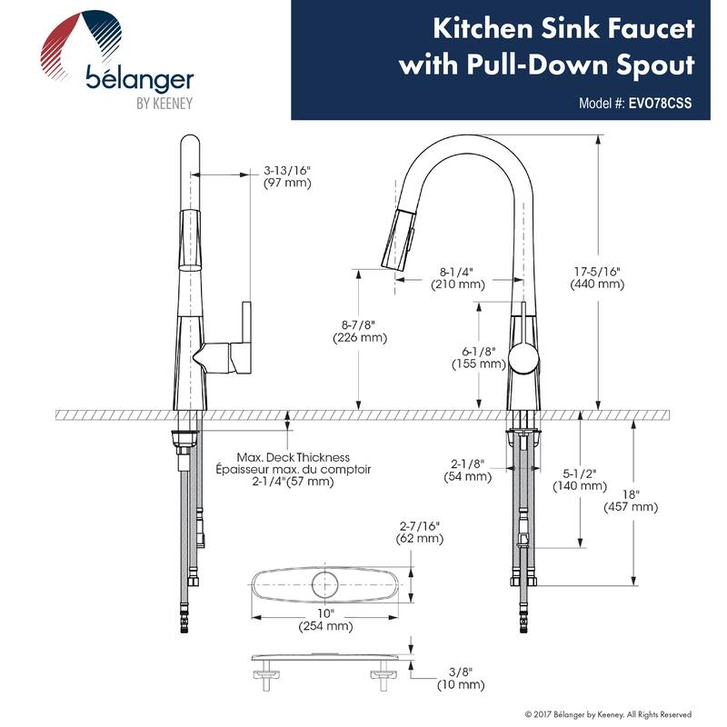 Belanger EVO78 Single Handle Pull-Down Kitchen Faucet