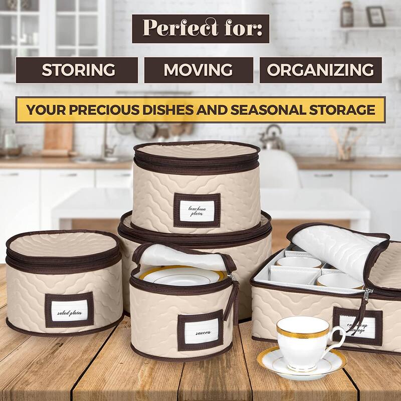 Dinnerware Storage Organizer 5-Piece Set for Fine China,Tableware Cups
