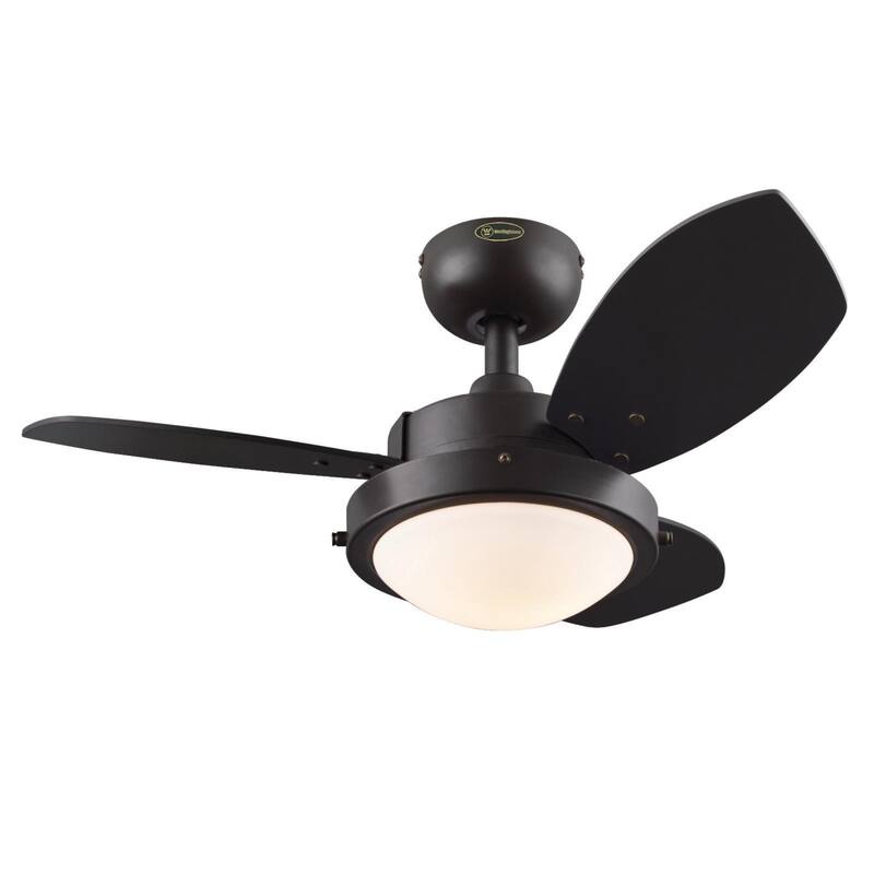 Westinghouse Lighting Wengue 30-Inch 3-Blade Indoor Ceiling Fan with Dimmable LED Light and Opal Frosted Glass - Espresso