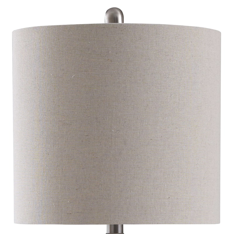 StyleCraft Aaron Gray Washed Table Lamp - Beige Shade