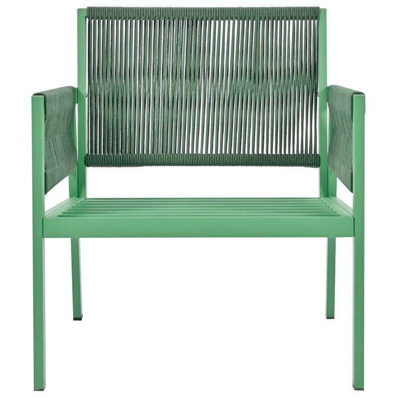 4-Piece Outdoor Patio Rope Conversation Sofa Set with Tempered Glass Table