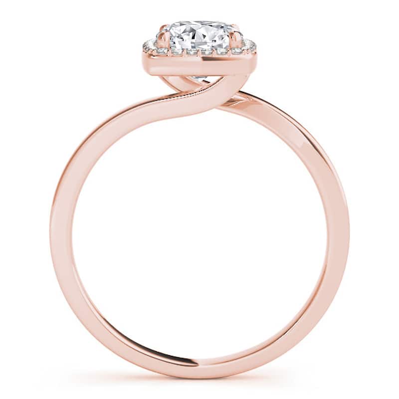 Auriya 14k Rose Gold Lab Grown Cushion Diamond Halo Engagement Ring 0.50 to 5.00 ct. tw. (F-G VS)