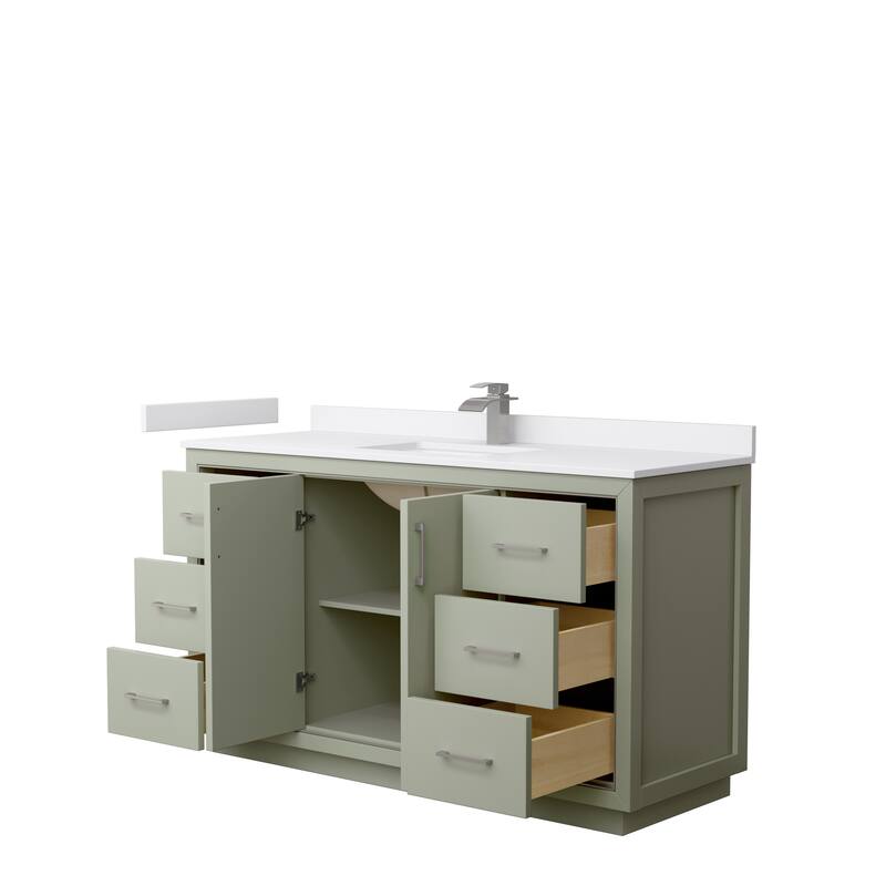 Icon Single Vanity Set, Cultured Marble Top, No Mirror
