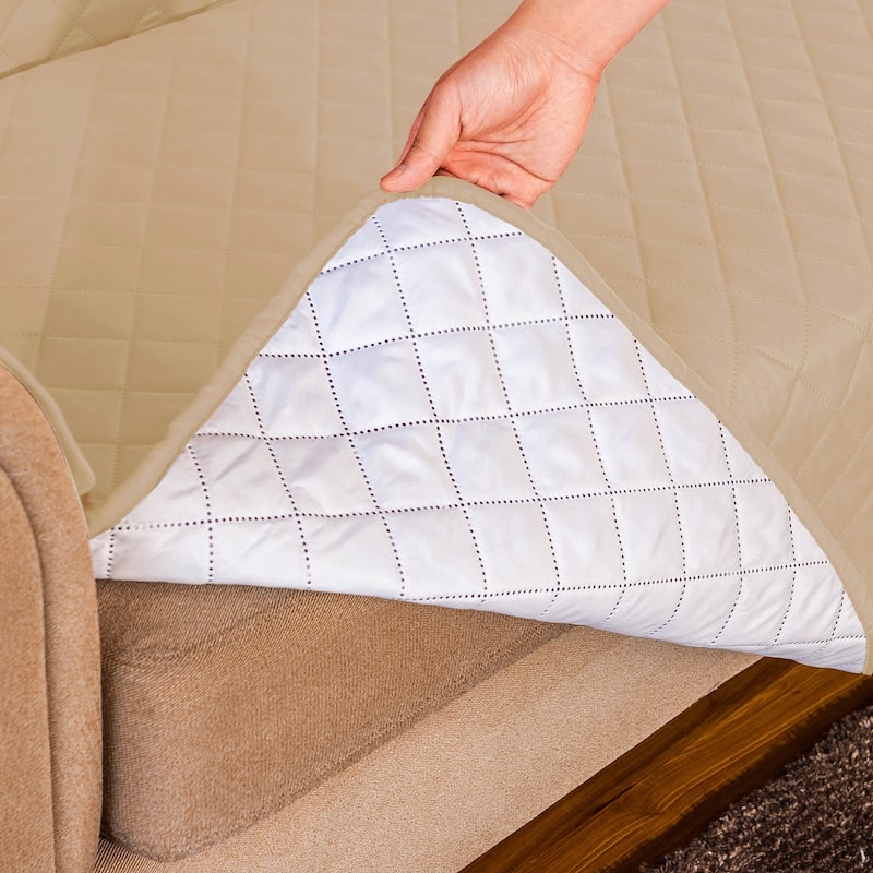 Subrtex Sofa Reversible Couch Cover Quilted Slipcover Furniture Protector