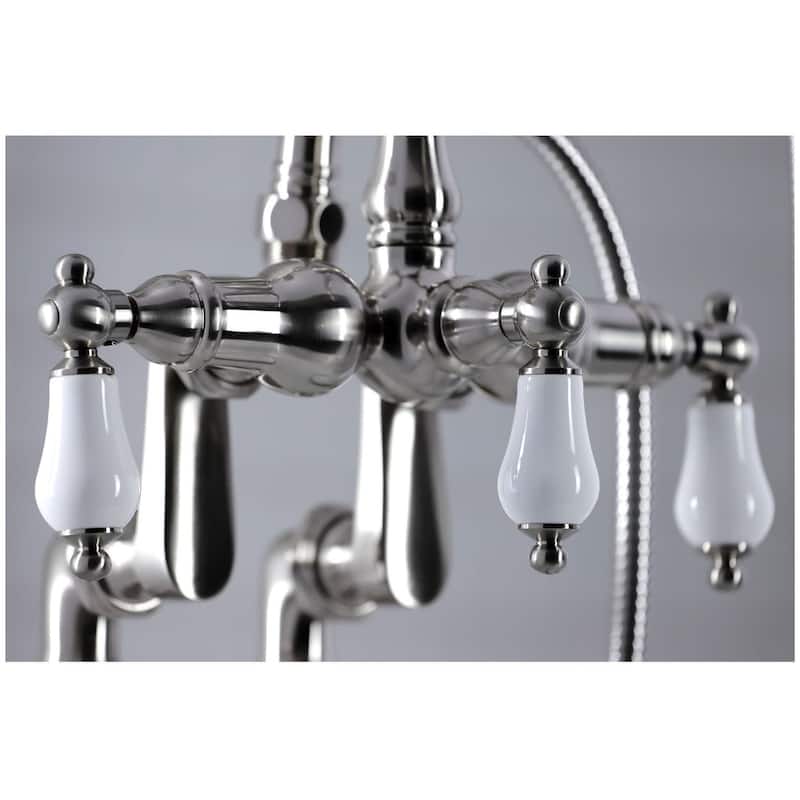 Kingston Brass Vintage Deck Mounted Clawfoot Tub Filler with Built-In