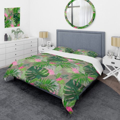 Designart 'Tropical Pattern V' Tropical Duvet Cover Set
