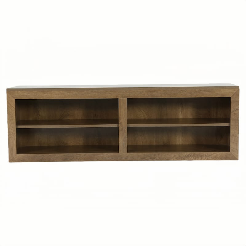 55" Wood TV Stand with 4 Shelves for Living Room, Bedroom - Brown