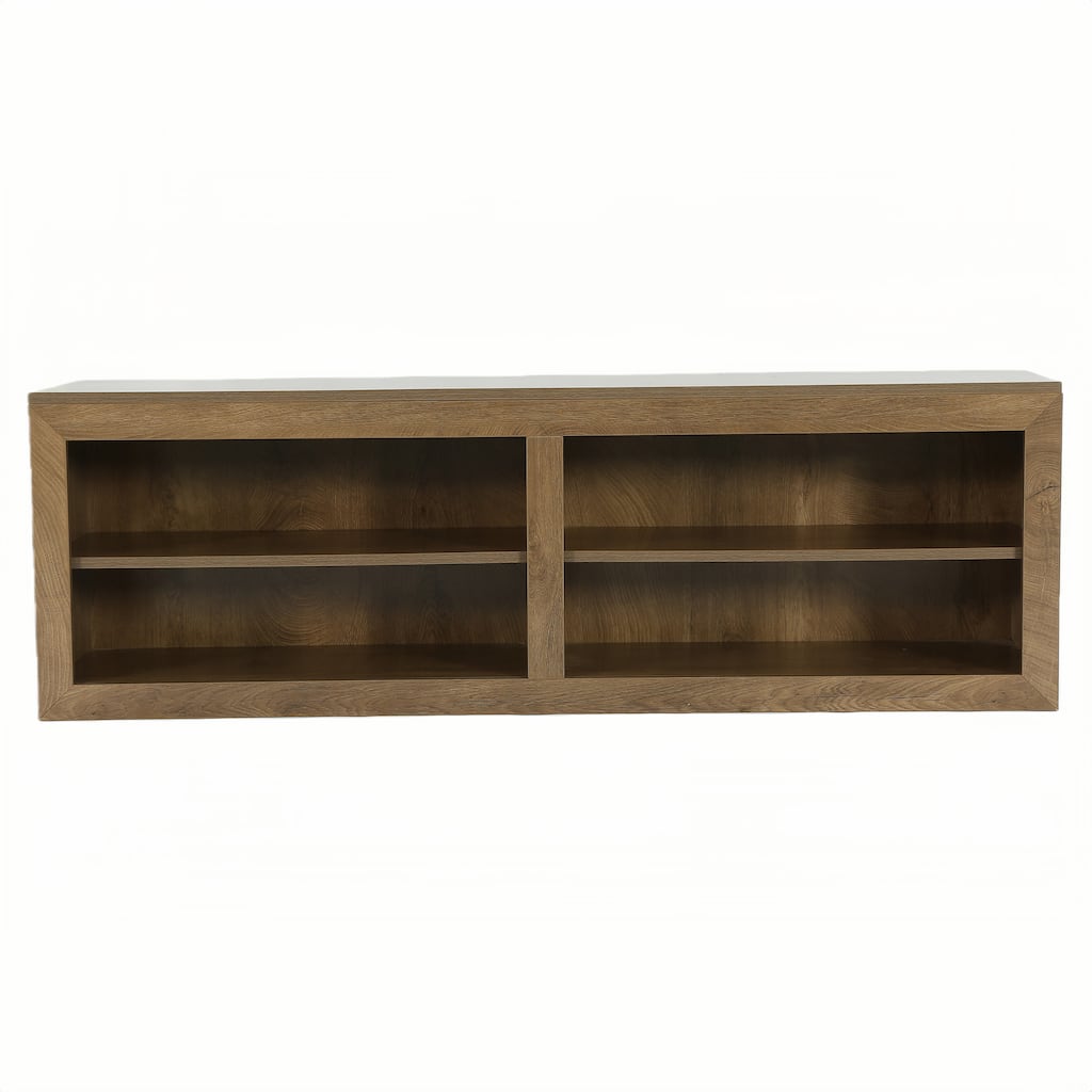 55" Wood TV Stand with 4 Shelves for Living Room, Bedroom