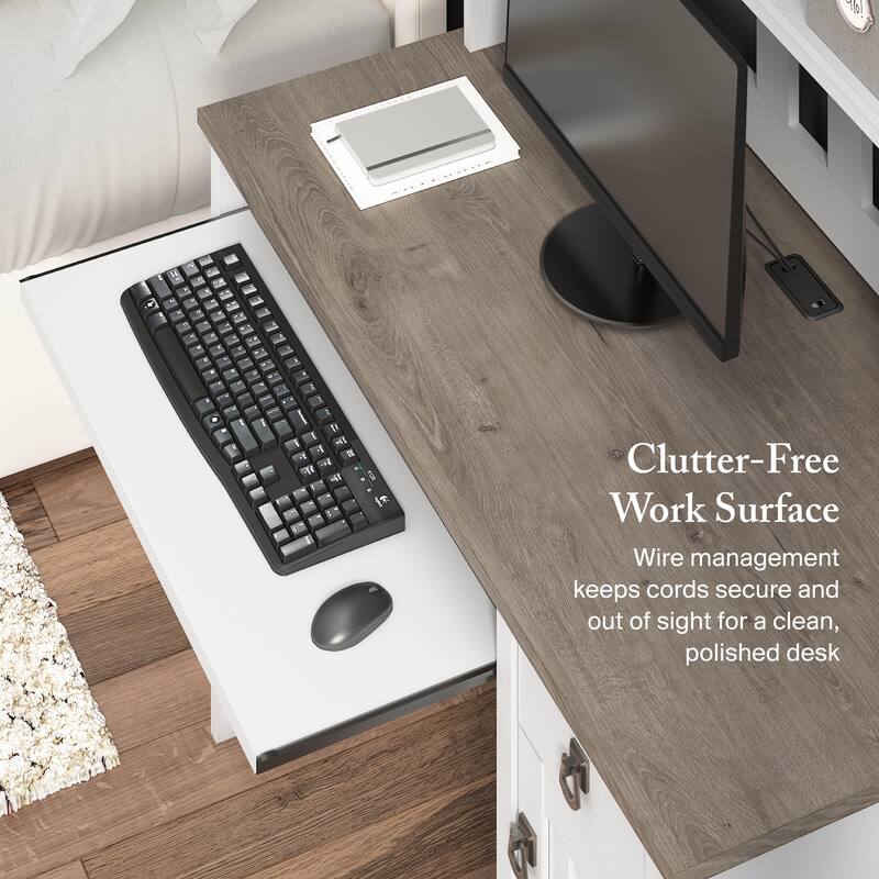 Bush Furniture Salinas Small Computer Desk with Storage Hutch