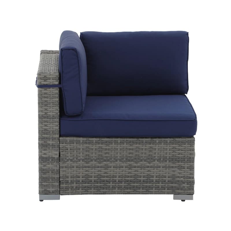 4-Piece Patio Sectional Sofa Wicker Furniture Set Outdoor daybed With Water resistant cushion