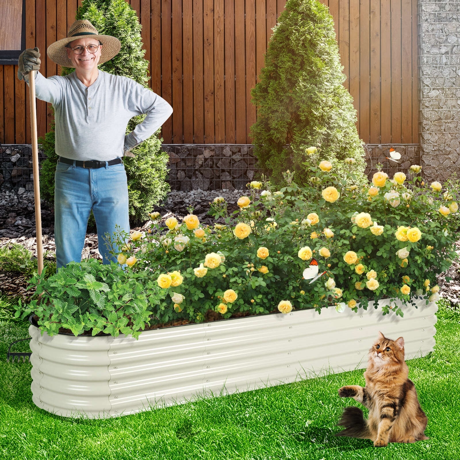 Aoodor 9-in-1 Modular Aluzinc Metal Raised Garden Bed - Overstock