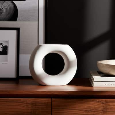 Modern Table Vase with Hollow Center Design - Ceramic Artful Vases for Home Decor