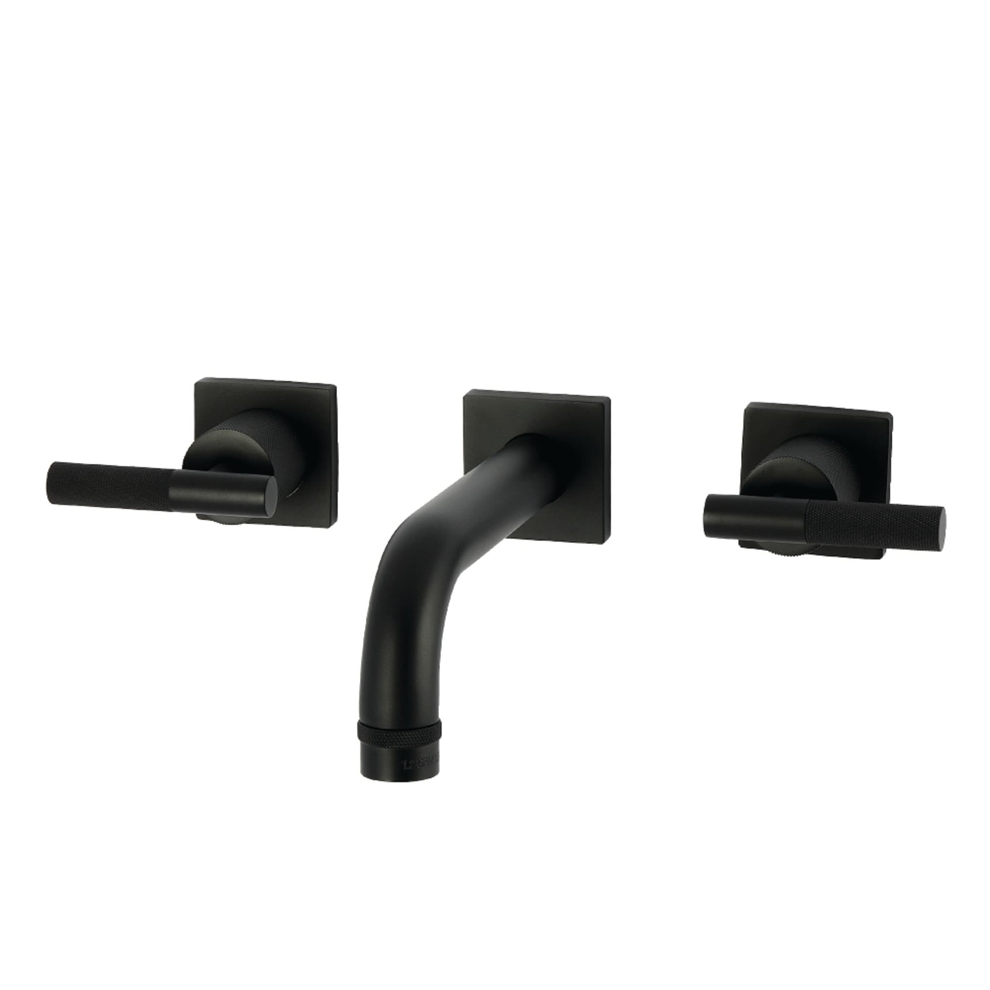 Kingston Brass Convergent Double-Handle Wall Mount Bathroom Faucet with Knurled Handle