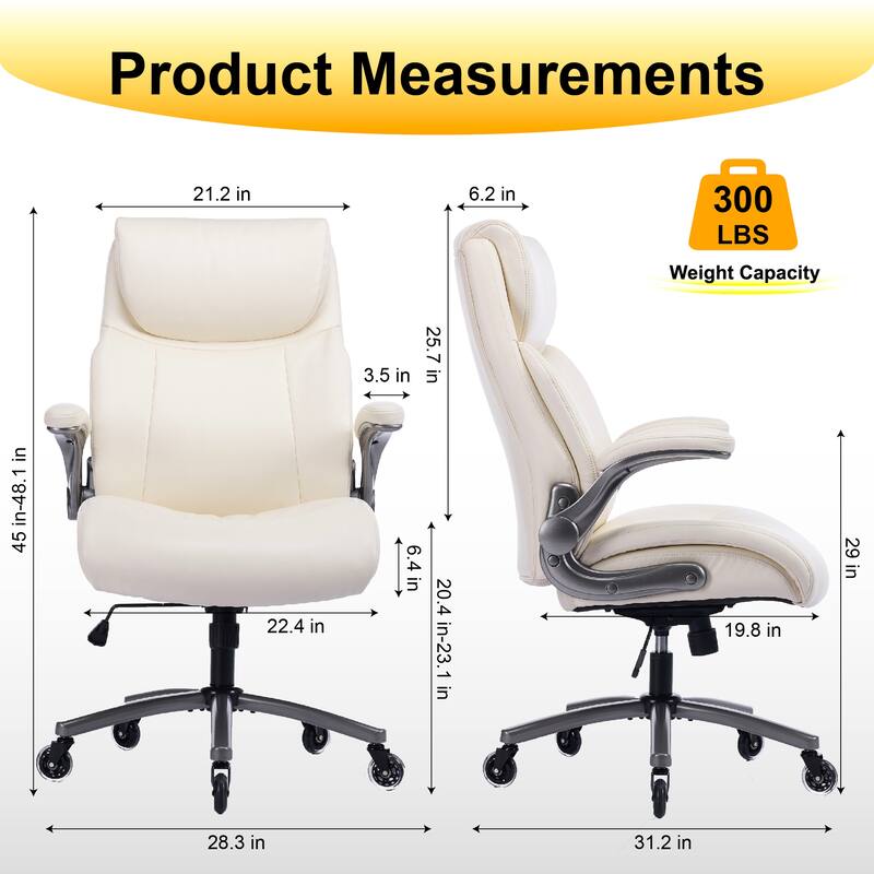 Ergonomic High-Back Office Chair in Premium Leather