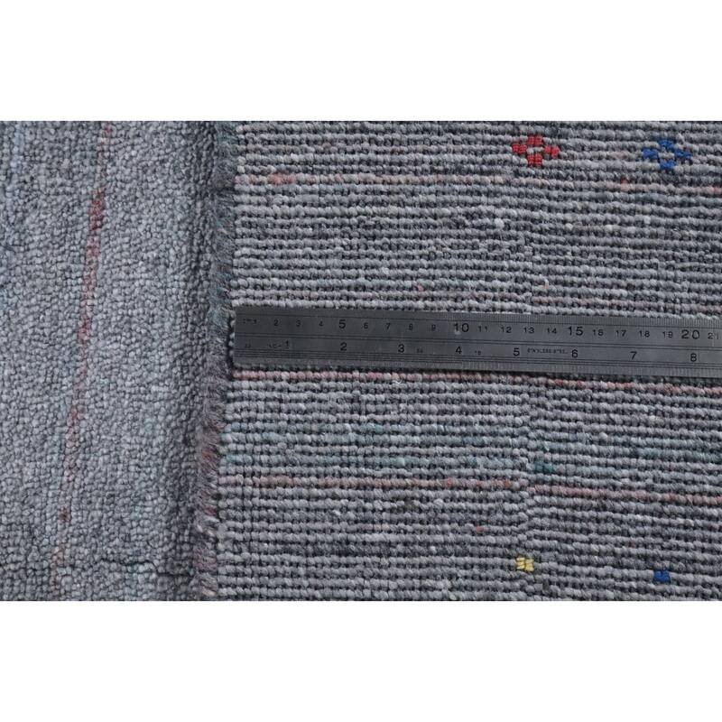 Hand Knotted Oriental 100% Wool Carpet Tribal Animal Pictorial Navy Blue & Blues Gabbeh Area Rug - 12' 0'' X 8' 11''