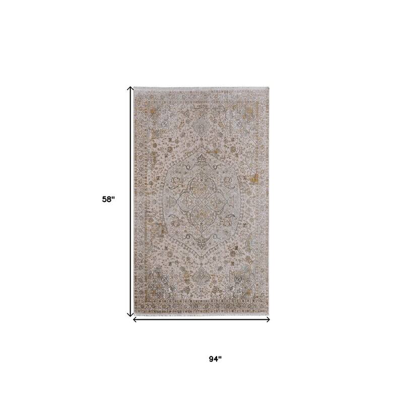 HomeRoots Oriental Traditional Rectangle Area Rug