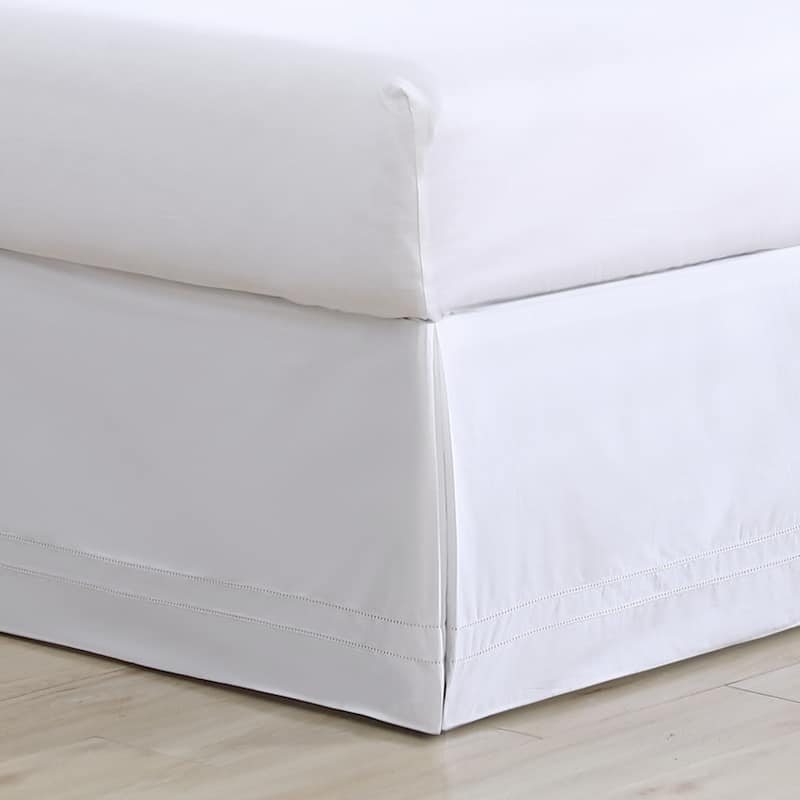Tommy Bahama Solid Pleated Cotton Tailored White Bedskirt
