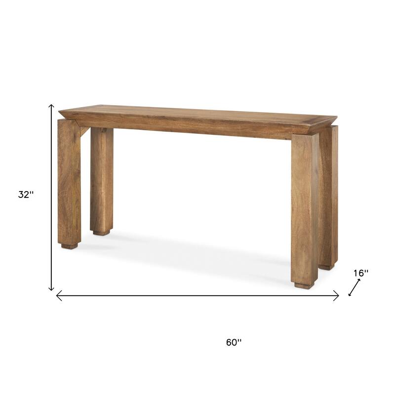 HomeRoots 60" Brown Solid Wood Console Table - 60' X '32' X '16