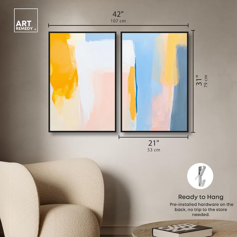 Lightwave Tides Canvas Set of 2 by Art Remedy
