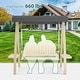 preview thumbnail 7 of 21, MCombo 2-Person Patio Swing Chair, Luxury Outdoor Swing with Wooden Finish Coated Seat, Poolside 4458 - N/A