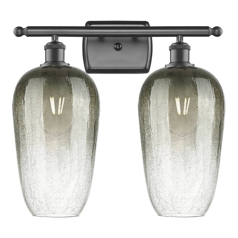 Innovations Lighting Endless Possibilities Ballston - Brookhaven Flute - 2 Light 17" Bath Vanity Light - Slate/Matte Black