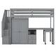 preview thumbnail 50 of 110, Twin/Full Size Loft Bed with Storage Staircase, Wardrobe and Desk, Solid Wood Loft Bedframe with 2 Storage Drawers and Shelves
